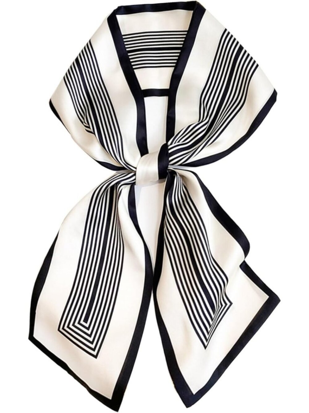 Women's Black White Vertical  Fashion Elegant Oblique Angle  Scarves Bag Scarfs